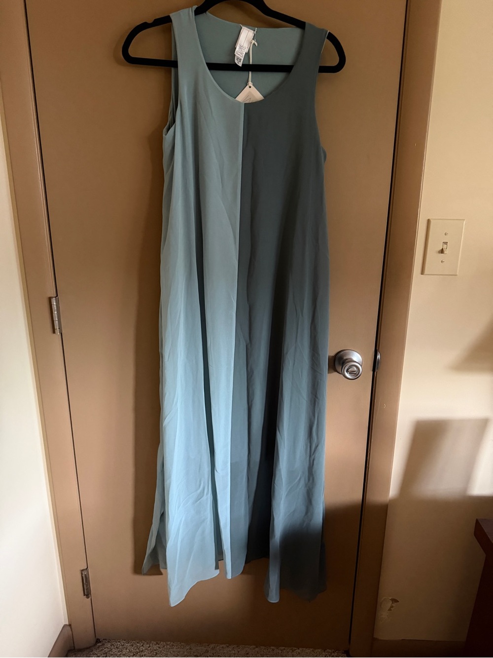 Wynne Layers Sleeveless Two-Tone Blue Maxi Dress - Elegant A-Line